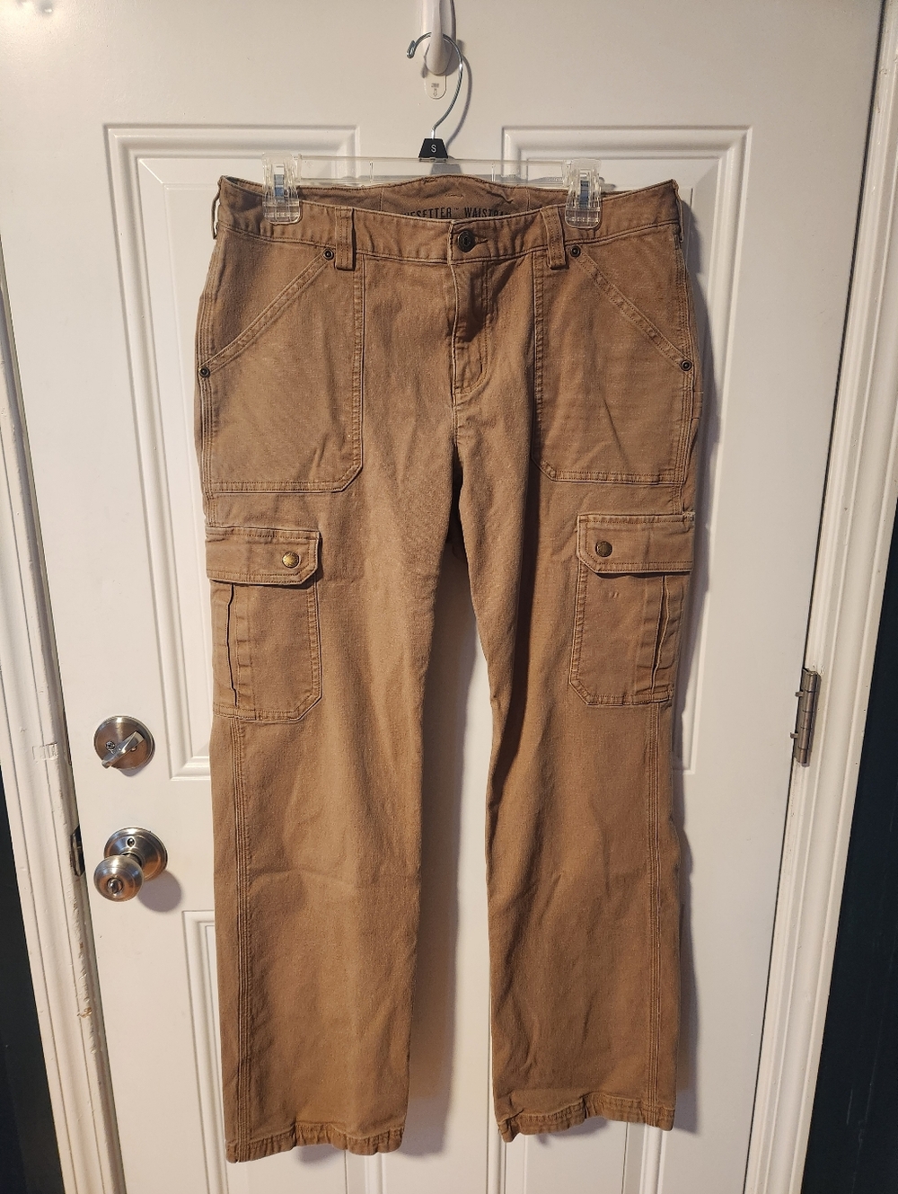 Duluth Women's Khaki Curvesetter Cargo Pants - Classic Utility Style Size 12x33